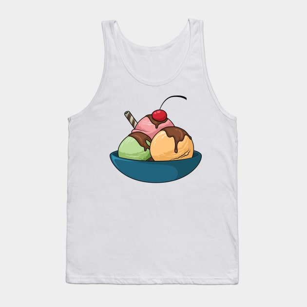 Ice cream cartoon illustration Tank Top by Miss Cartoon